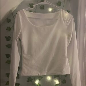 SHEIN long sleeve double lined white top! Never worn! Size 4(S)